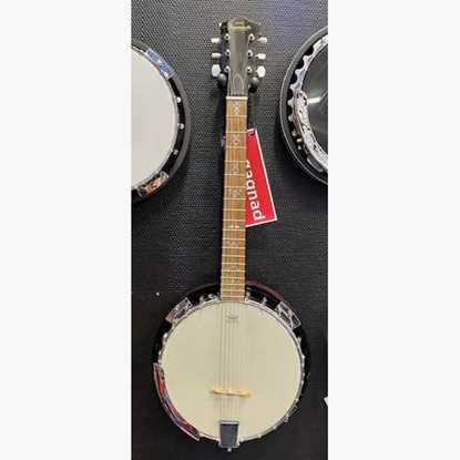 Bild på beg gitarrbanjo med etui